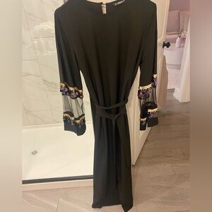 Beautiful black embellished bell sleeve dress
